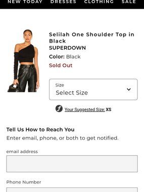 Selilah One Shoulder Top in Black SUPERDOWN